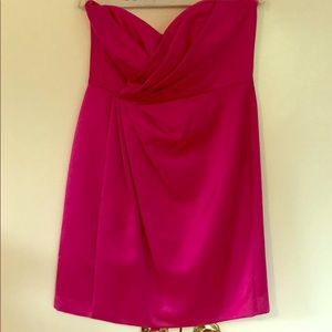 David’s Bridal Fuschia Mini Strapless Dress